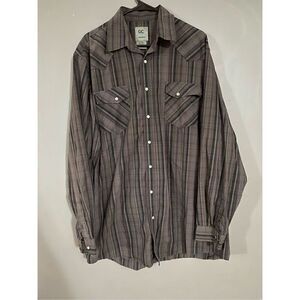 GC Blue Vintage Collection Pearl Snap Button Western Shirt Size XLT